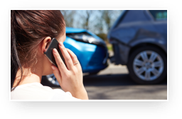 Woman on phone for collision 