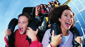 Family on roller coaster