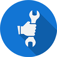 Hand holding a wrench