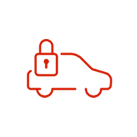 Icon of a padlock and car