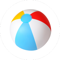 an image of a multi-colored beachball on a white background
