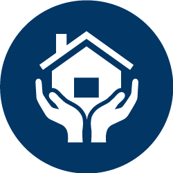 Icon of hands holding up a house.
