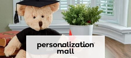 Personalization Mail. Teddy bear with graduation cap
