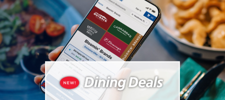 AAA Dining Deals over phone screen of dining deals